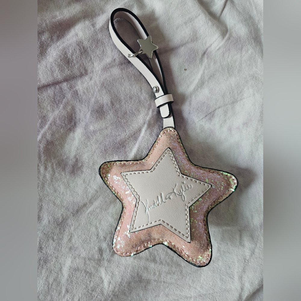Kendall and Kylie Keychain star sparkly Pink squishy pillow with charm